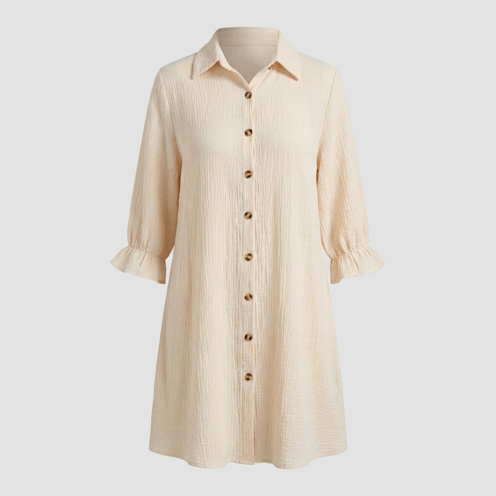 Thalia Buttoned Silhouette Dress