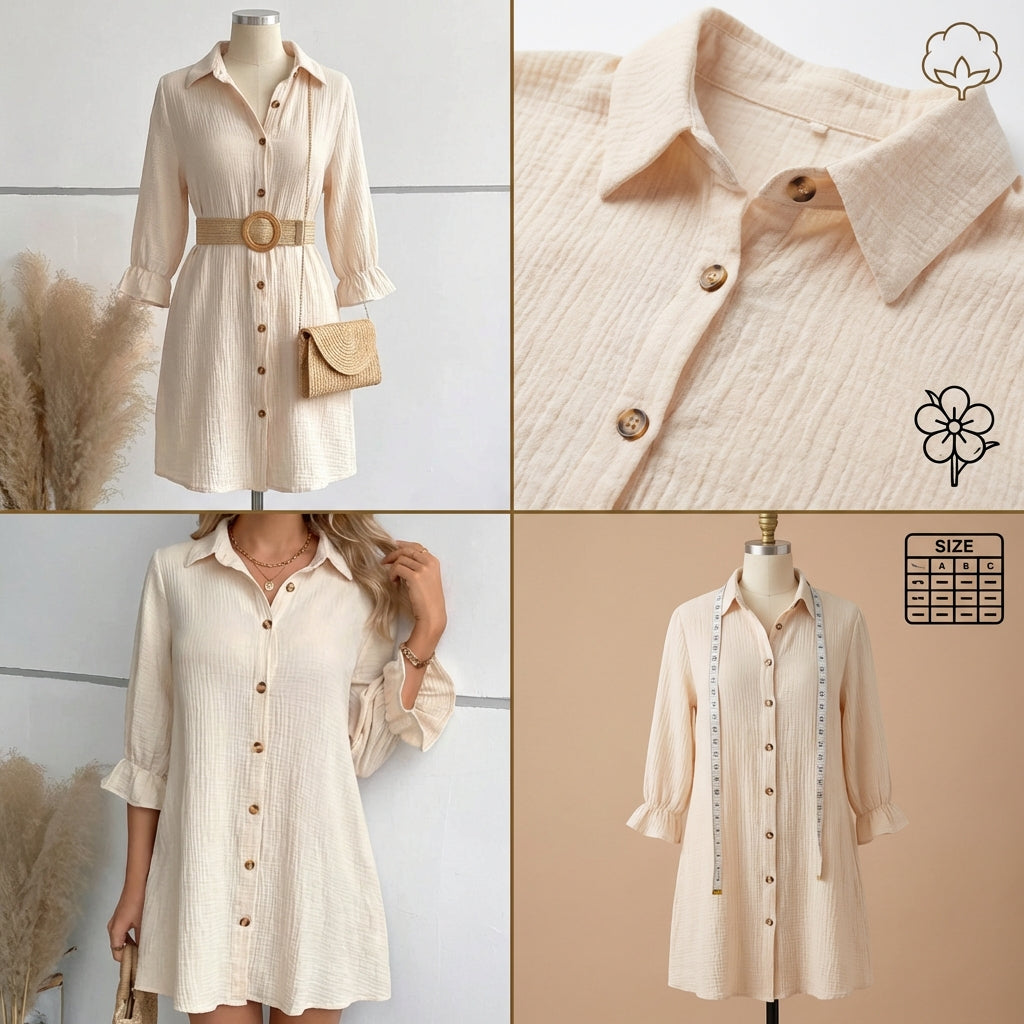 Thalia Buttoned Silhouette Dress