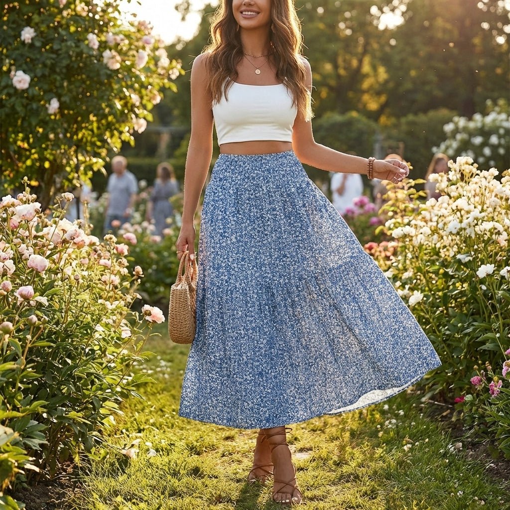 Falda floral de dalia