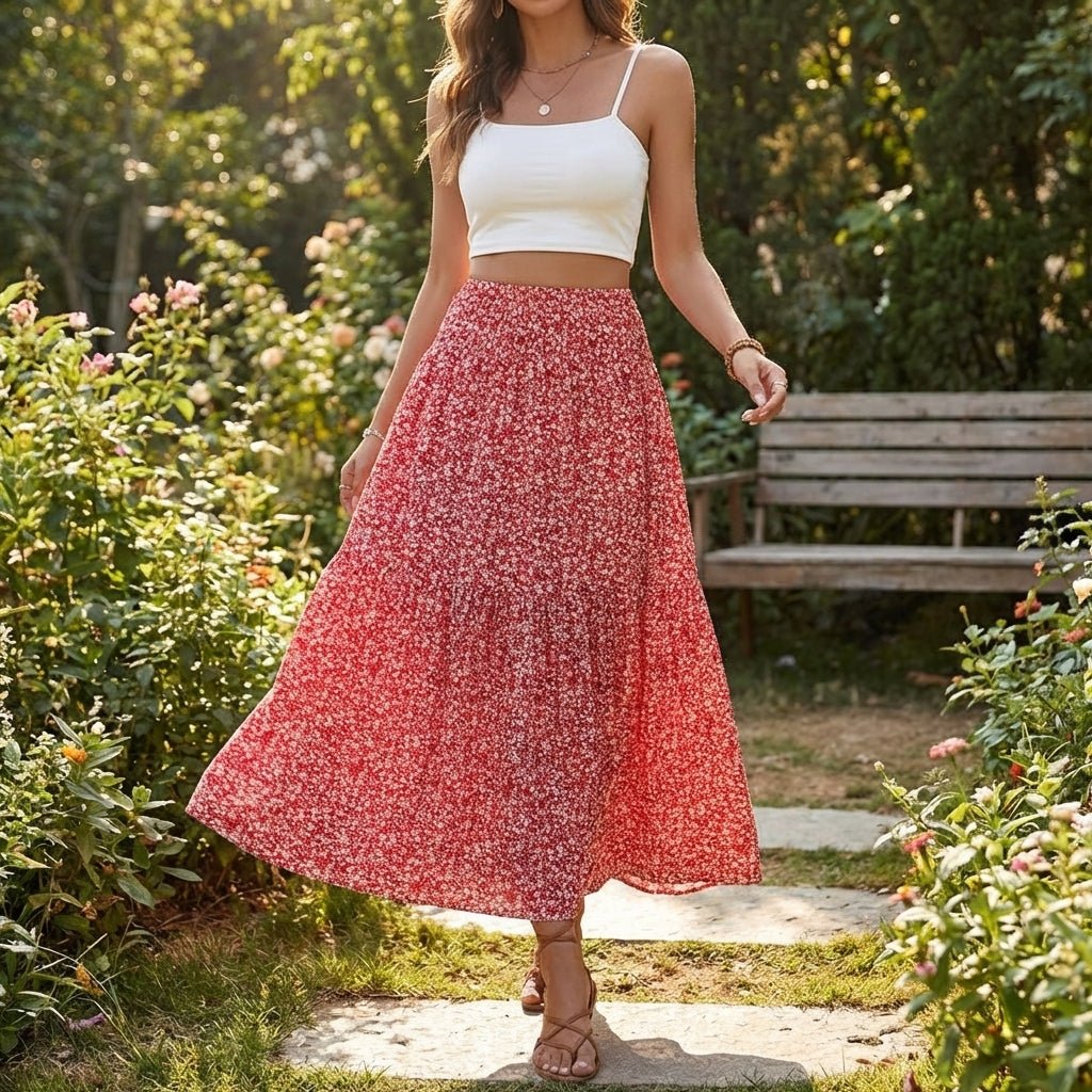 Falda floral de dalia